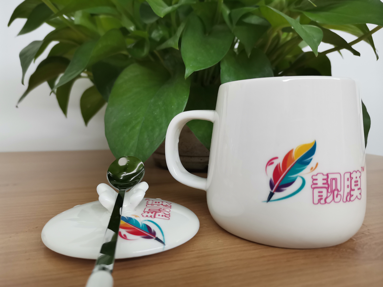 靓膜（PF-150）用于陶瓷杯休闲茶杯的彩色Logo、照片的定制